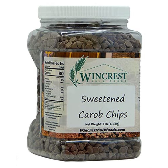 WinCrest Carob Chips - Sugar Sweetened - 3 Lb Tub