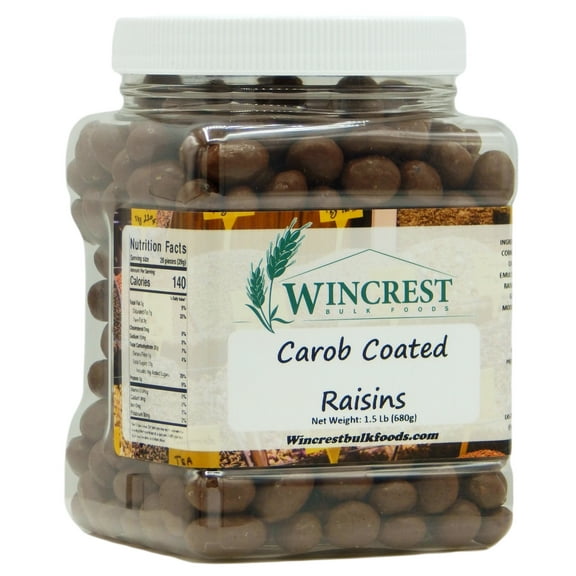 Carob Covered Raisins (Sugar Sweetened) - 1.5 Lb Tub