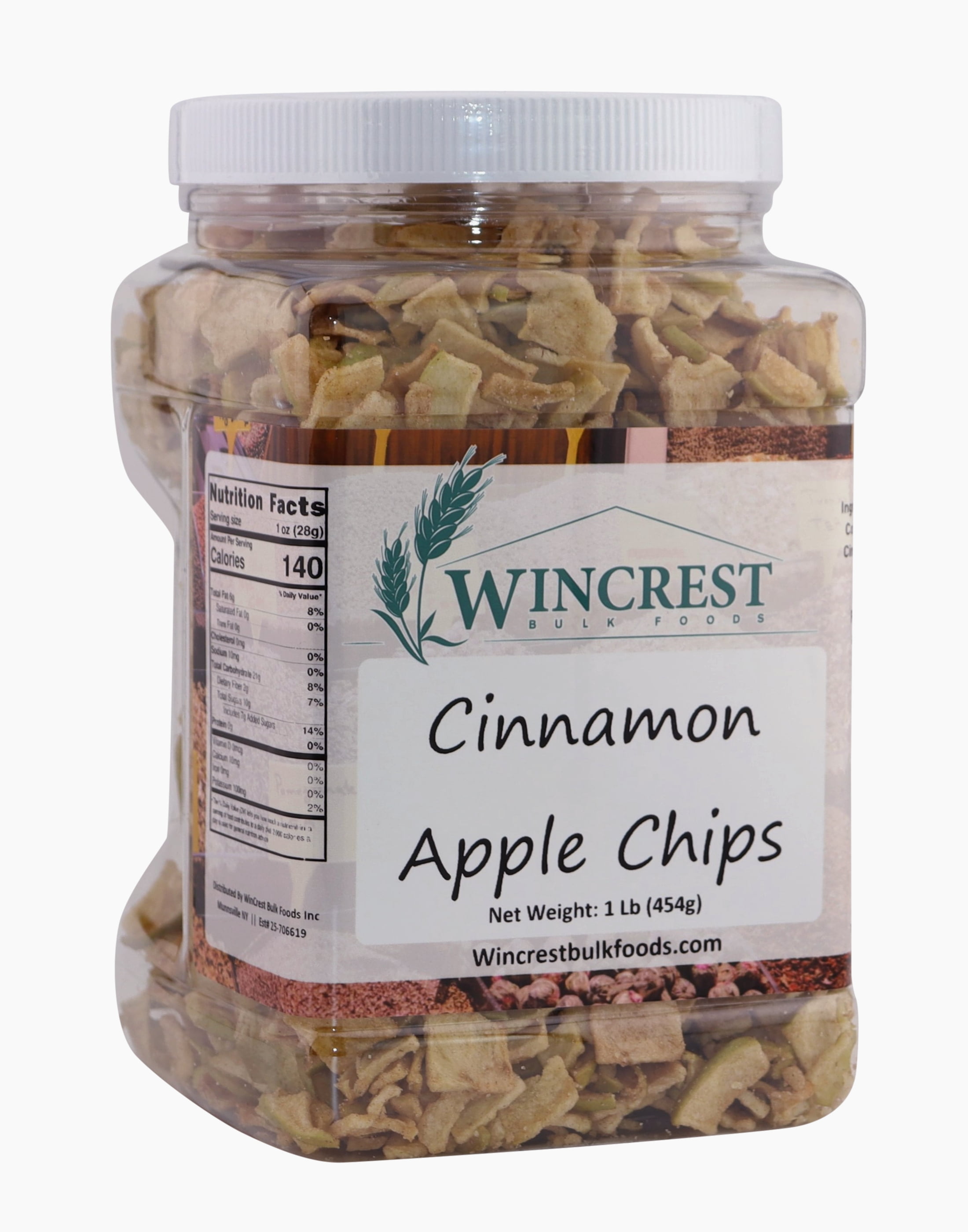 WinCrest Dried Cinnamon Apple Chips - 1 Lb Tub