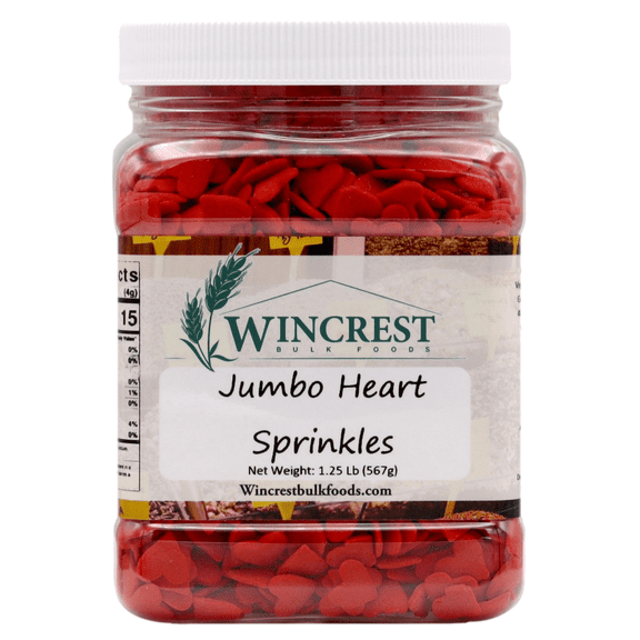 WinCrest Jumbo Red Heart Shape Valentine Sprinkles - 1.25 Lb Tub