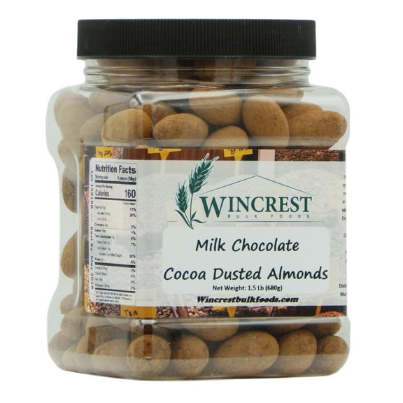 Milk Chocolate Cocoa Dusted Almonds - 1.5 Lb Tub