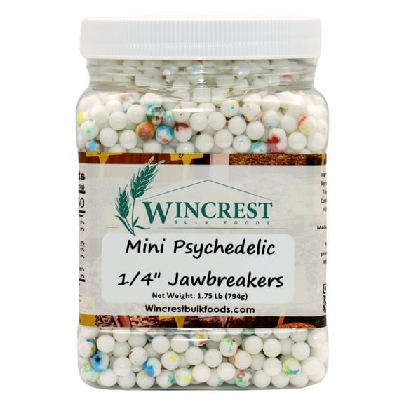 WinCrest Mini 1/4" Psychedelic Jawbreakers - 1.75 Lb Tub