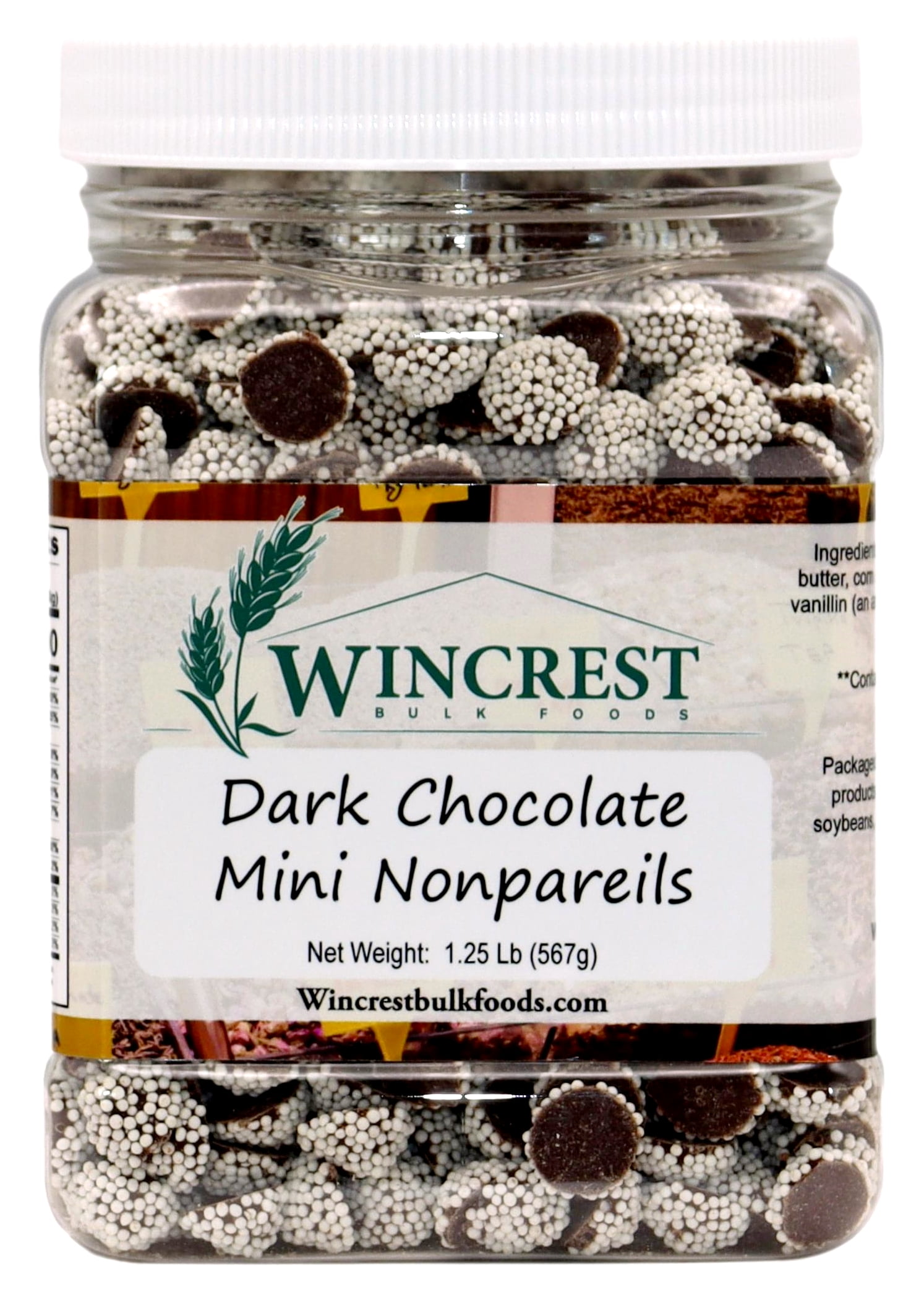 WinCrest Mini Dark Chocolate Nonpareils - 1.25 Lb Tub