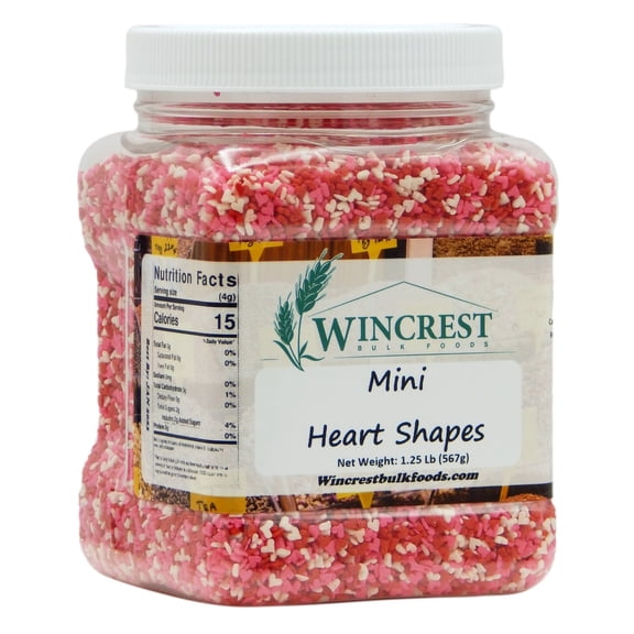 WinCrest Mini Heart Shapes - Red, White & Pink  Valentine Sprinkles - 1.25 Lb Tub