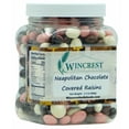 thumbnail image 1 of Neapolitan Chocolate Covered Raisins || 1.5 Lb Tub || Dark, Milk, Vanilla & Strawberry Coated, 1 of 5