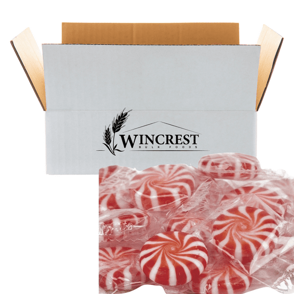 WinCrest Peppermint Starlight Mints - Wrapped Hard Candy - 5 Lb Case