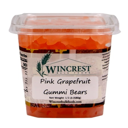WinCrest Pink Grapefruit Gummi Bears - 1.5 Lb Tub