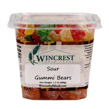 WinCrest Sour Gummi Bears - 1.5 Lb Tub