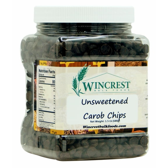 WinCrest Unsweetened Carob Chips - 1.5 Lb Tub