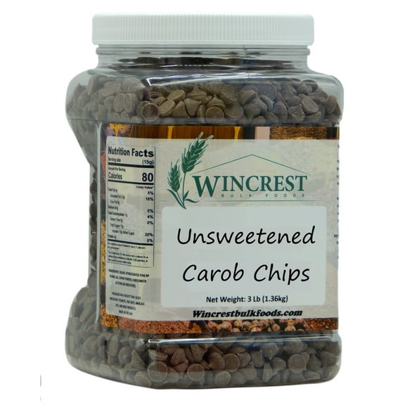 WinCrest Unsweetened Carob Chips - 3 Lb Tub