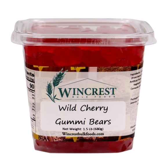 WinCrest Wild Cherry Gummi Bears - 1.5 Lb Tub