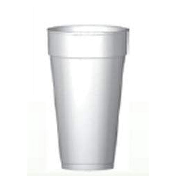 WinCup Drinking Cup 20 oz. White Styrofoam Disposable, 20C18 - CASE of 500