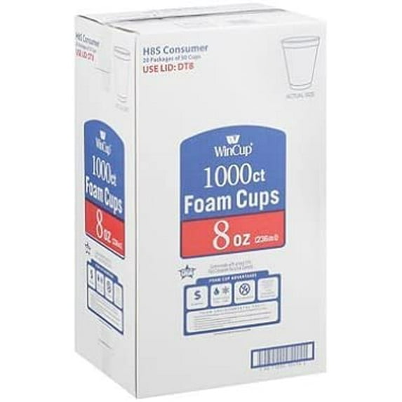 WinCup Foam Cups - 8 oz./1000 ct.