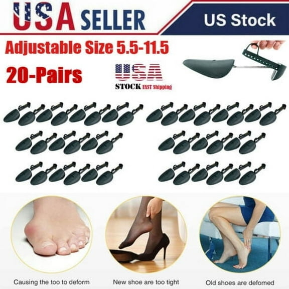 WinHolder 20Pairs Plastic Adjustable Keepers Support Stretcher Shoe Shapers Men Shoes Tree