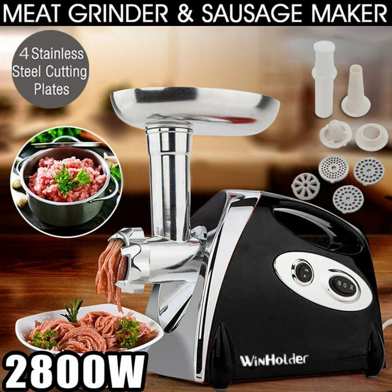 WinHolder Electric Meat Grinder Kitchen Food Sausage Mincer 4Blades 2800W  Black