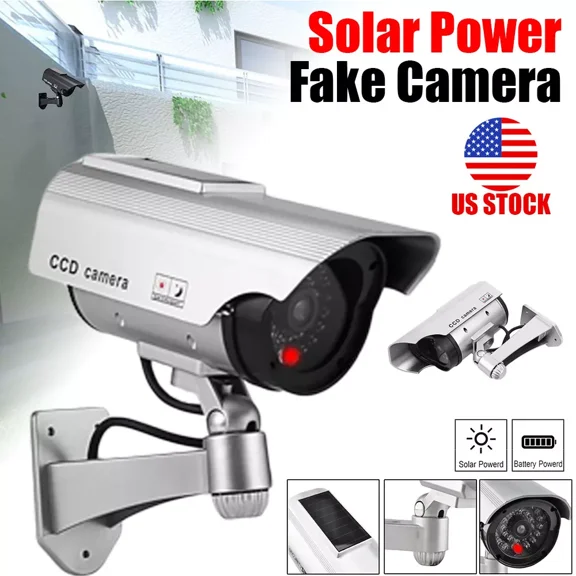 WinHolder Solar Dummy Security Camera Fake Waterproof LEDs Light Home Surveillance Outdoor