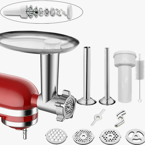 WinHolder Upgrade Food Meat Grinder Attachment For Kitchenaid Kitchen Aid Stand Mixer Set