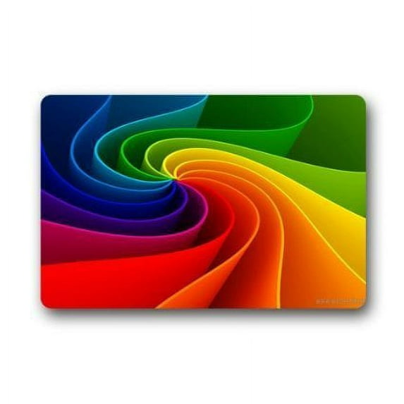 WinHome Abstract Rainbow Doormat Floor Mats Rugs Outdoors/Indoor Doormat Size 23.6x15.7 inches