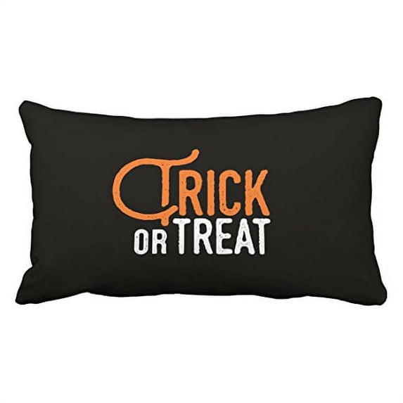 WinHome Abstract Vintage Fashion Trick Or Treat Simple Black Orange And White Polyester 20 x 30 Inch Rectangle Throw Pillow Covers With Hidden Zipper Home Sofa Cushion Decorative Pillowcases