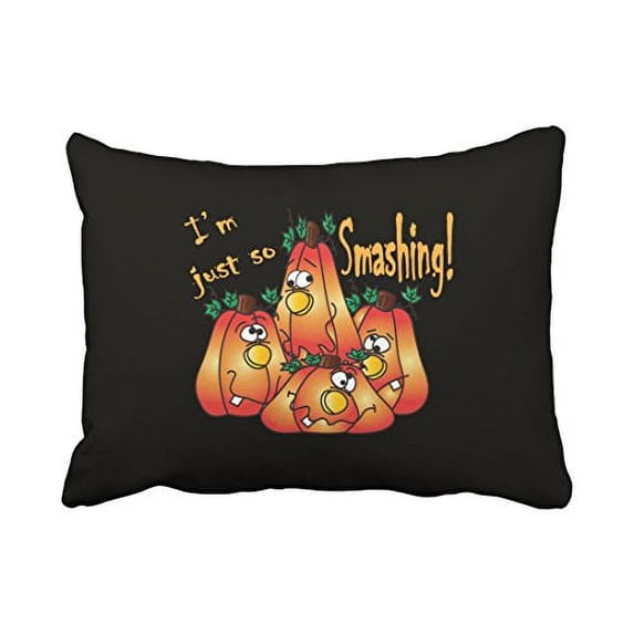 WinHome Adorable Popular Halloween Smashing Cartoon Pumpkins Polyester 20 x 30 Inch Rectangle Throw Pillow Covers With Hidden Zipper Home Sofa Cushion Decorative Pillowcases