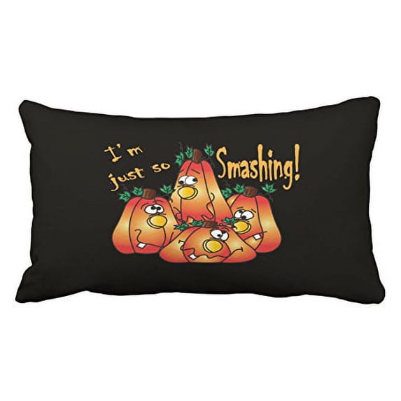 WinHome Adorable Popular Halloween Smashing Cartoon Pumpkins Polyester 20 x 30 Inch Rectangle Throw Pillow Covers With Hidden Zipper Home Sofa Cushion Decorative Pillowcases