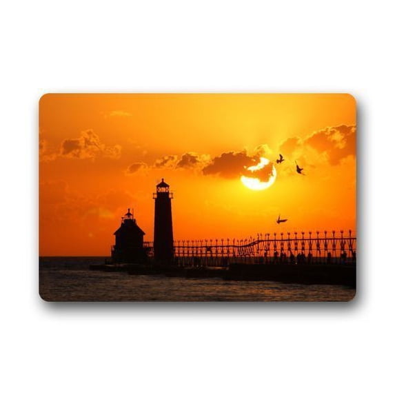 WinHome Amazing Lighthouse Art And Beautiful Scenery Doormat Floor Mats Rugs Outdoors/Indoor Doormat Size 23.6x15.7 inches