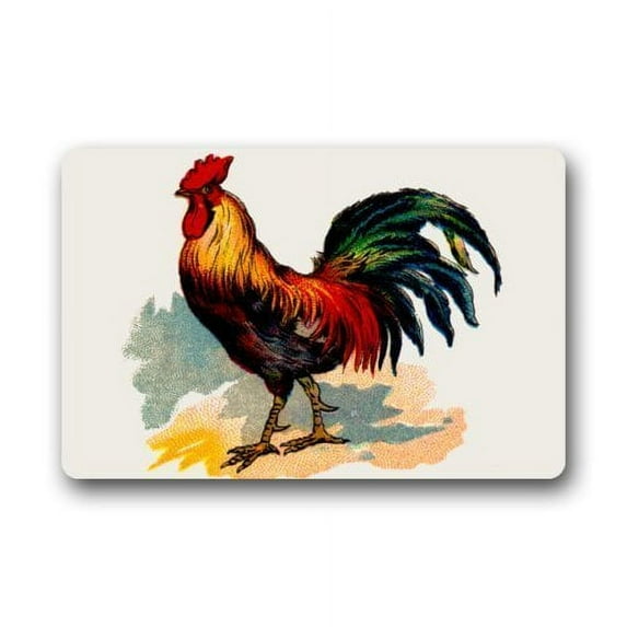 WinHome Art Rooster Cock Doormat Floor Mats Rugs Outdoors/Indoor Doormat Size 23.6x15.7 inches