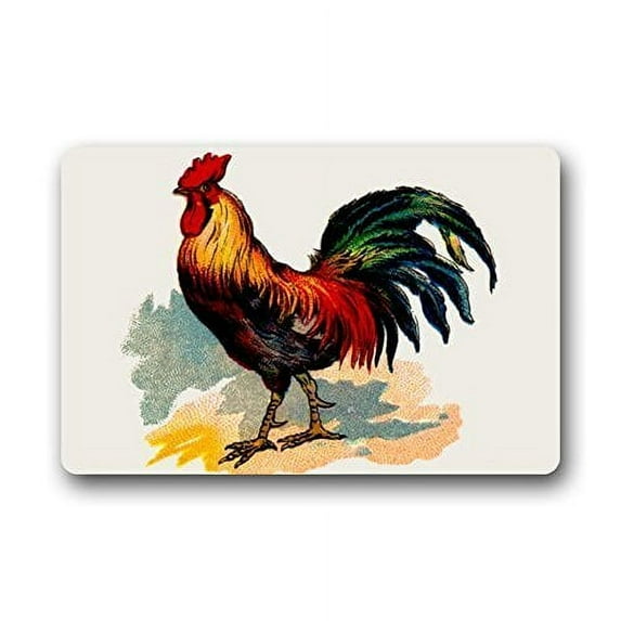 WinHome Art Rooster Cock Doormat Floor Mats Rugs Outdoors/Indoor Doormat Size 30x18 inches