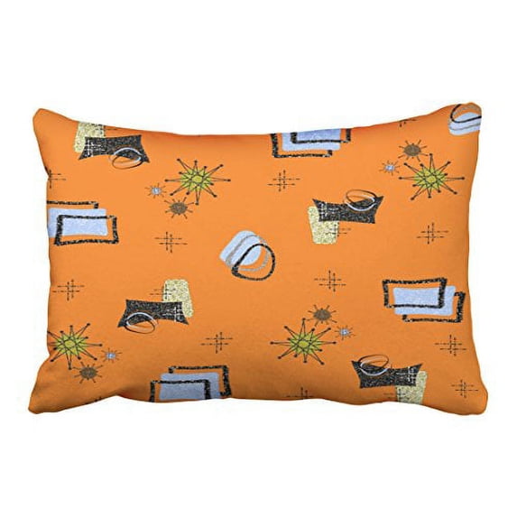 WinHome Atomic Retro Vintage Design Colorful Print Pattern Polyester 20 x 30 Inch Rectangle Throw Pillow Covers With Hidden Zipper Home Sofa Cushion Decorative Pillowcases