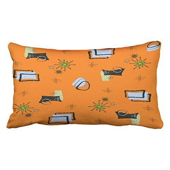 WinHome Atomic Retro Vintage Design Colorful Print Pattern Polyester 20 x 30 Inch Rectangle Throw Pillow Covers With Hidden Zipper Home Sofa Cushion Decorative Pillowcases