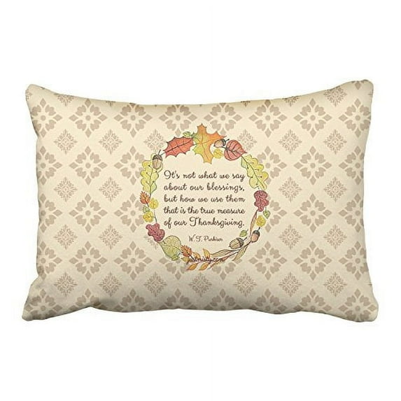 WinHome Autumn Quote Around With Flowers And Leaves Vintage Decorative Pillowcases With Hidden Zipper Decor Cushion Covers Two Side 20x30 inches
