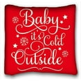 thumbnail image 1 of WinHome Baby It's Cold Outside Holiday Throw Pillow Square Decorative Throw Pillow Cover Retro Pillowcase Cushion Cover Size 20x20 Inches Two Side Print, 1 of 1