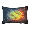 thumbnail image 1 of WinHome Baseball Ball On Fire And Water Cool Design Decorative Pillowcases With Hidden Zipper Decor Cushion Covers Two Side 20x30 inches, 1 of 1