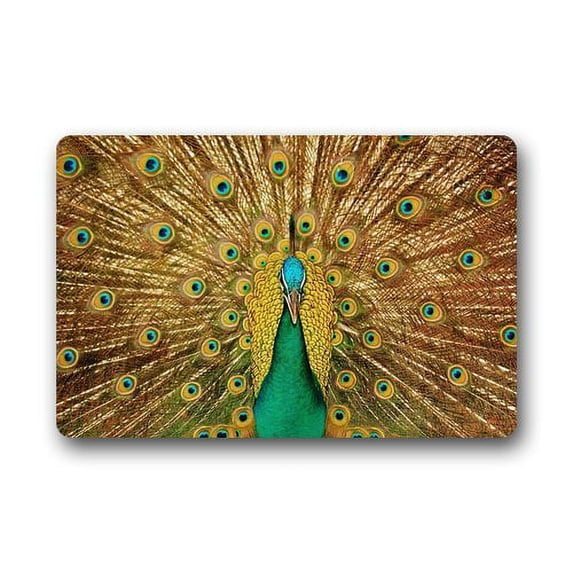 WinHome Beautiful Peacock Doormat Floor Mats Rugs Outdoors/Indoor Doormat Size 23.6x15.7 inches