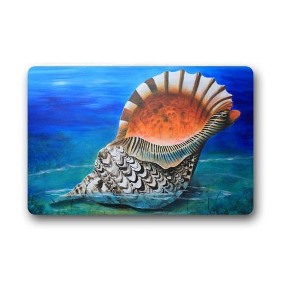 WinHome Beautiful Sea Spiral Shells Doormat Floor Mats Rugs Outdoors/Indoor Doormat Size 23.6x15.7 inches