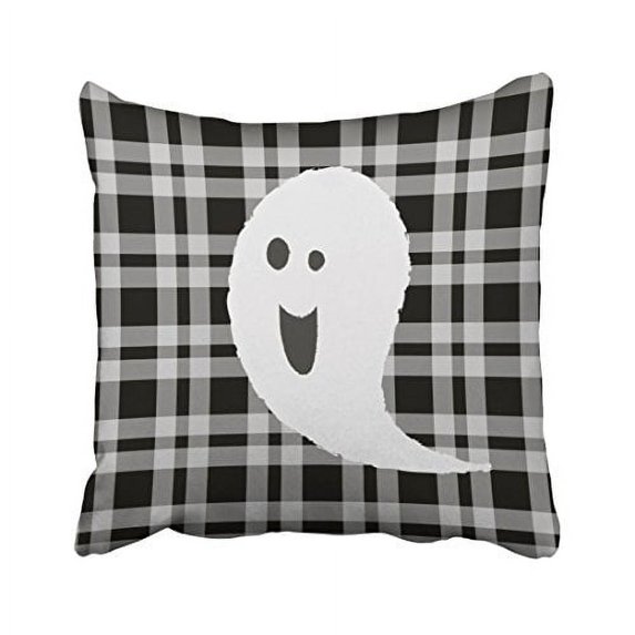 WinHome Black And White Halloween Spooky Smiley Ghost Throw Pillow Covers Cushion Cover Case 18x18 Inches Pillowcases Two Side