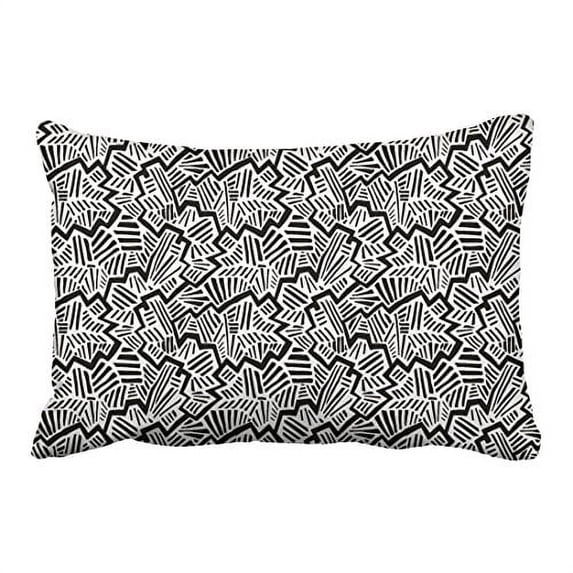 WinHome Black And White Lines Patterns Pillow Cover With Hidden Zipper Decor Cushion Two Side 20x30 inches