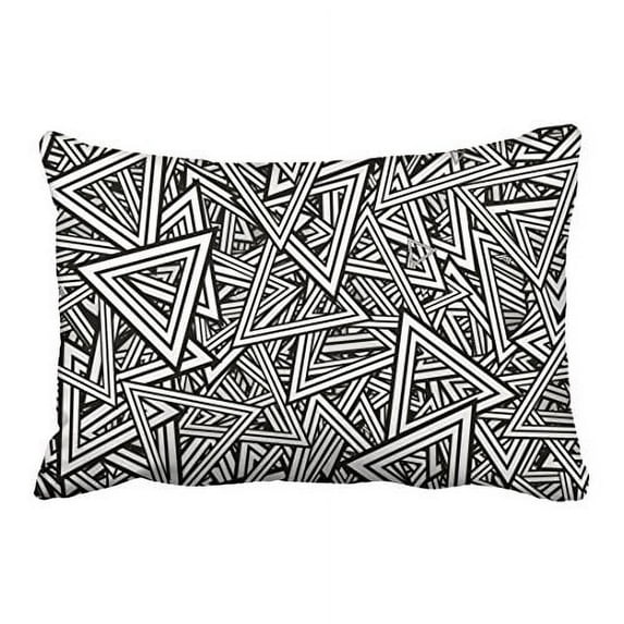 WinHome Black And White Rectangles Lines Pattern Decorative Pillowcases With Hidden Zipper Decor Cushion Covers Two Side 20x30 inches