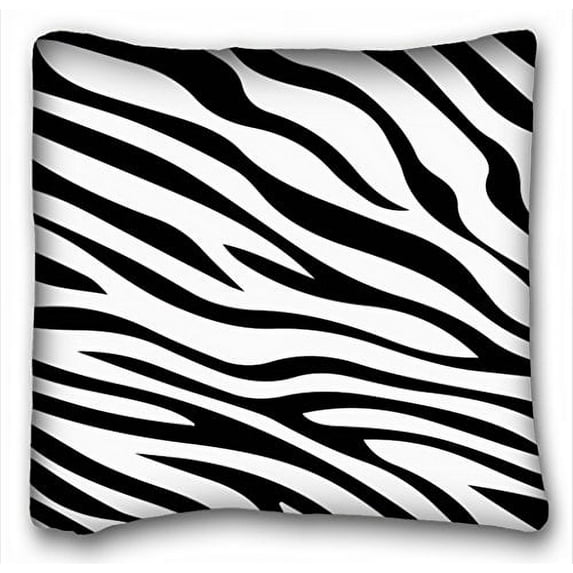 WinHome Black And White Zebra Print Stripes Animal Print Throw Pillow Case Decor Cushion Cover Size 20x20 Inches Two Side Print