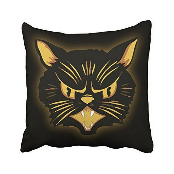WinHome Black Cat Spooky Halloween Decoration Throw Pillow Covers Cushion Cover Case 20x20 Inches Pillowcases Two Side