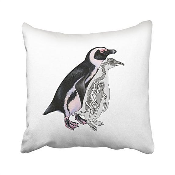 WinHome Black Penguin And Its Body Structure Drawing Decorative Pillowcases With Hidden Zipper Decor Cushion Covers Two Sides 20x20 inches