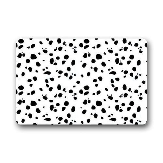 WinHome Black White Dots Dalmatians Texture Doormat Floor Mats Rugs Outdoors/Indoor Doormat Size 23.6x15.7 inches