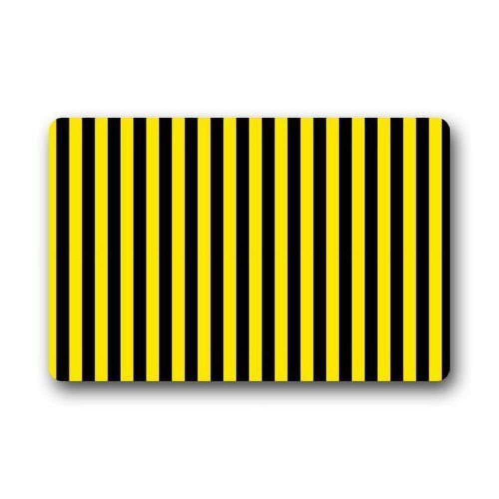 WinHome Black and Yellow Warning Sign Stripe Doormat Floor Mats Rugs ...