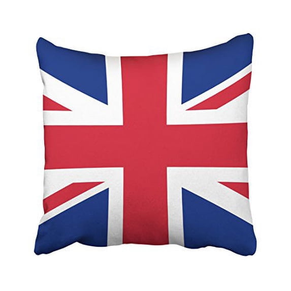 WinHome Blue And Red And White British Flag Decorative Pillowcases With Hidden Zipper Decor Cushion Covers Two Sides 20x20 inches