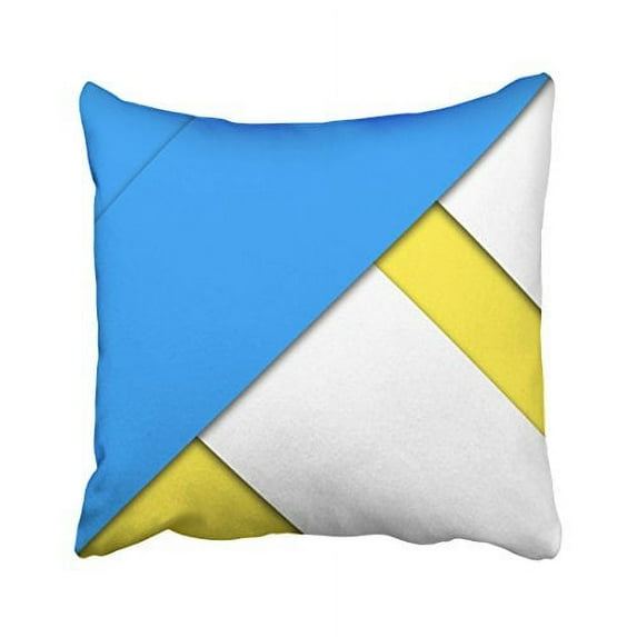 WinHome Blue And Yellow Geometric Shapes Decorative Pillowcases With Hidden Zipper Decor Cushion Covers Two Sides 20x20 inches