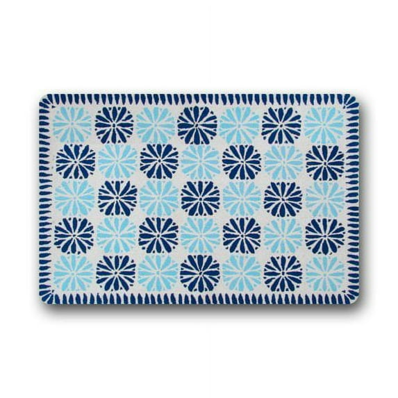 WinHome Blue Medallion Doormat Floor Mats Rugs Outdoors/Indoor Doormat Size 23.6x15.7 inches