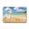 thumbnail image 1 of WinHome Blue Sky Sandbeach Anchor Starfish Doormat Floor Mats Rugs Outdoors/Indoor Doormat Size 23.6x15.7 inches, 1 of 1