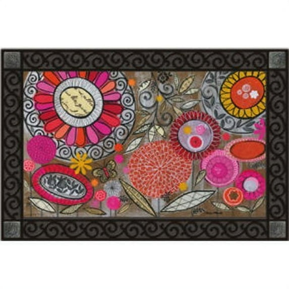 WinHome Bold Floral Primitive Spring Doormat Floor Mats Rugs Outdoors/Indoor Doormat Size 30x18 inches