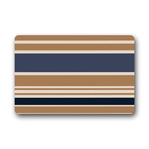WinHome Brown Stripe Doormat Floor Mats Rugs Outdoors/Indoor Doormat Size 23.6x15.7 inches