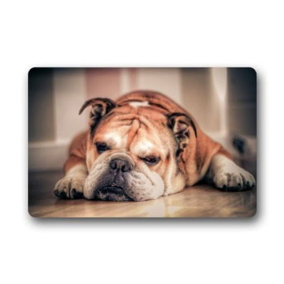WinHome Bulldog Doormat Floor Mats Rugs Outdoors/Indoor Doormat Size 23.6x15.7 inches